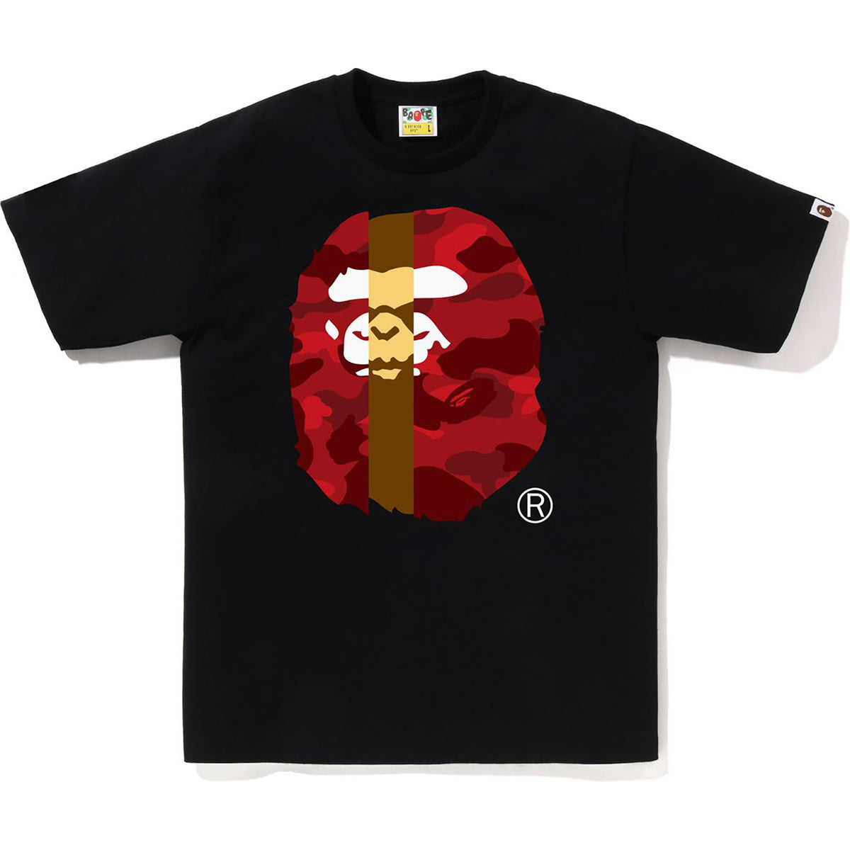 BAPE Black Color Camo Transform Big Ape Head T-shirt