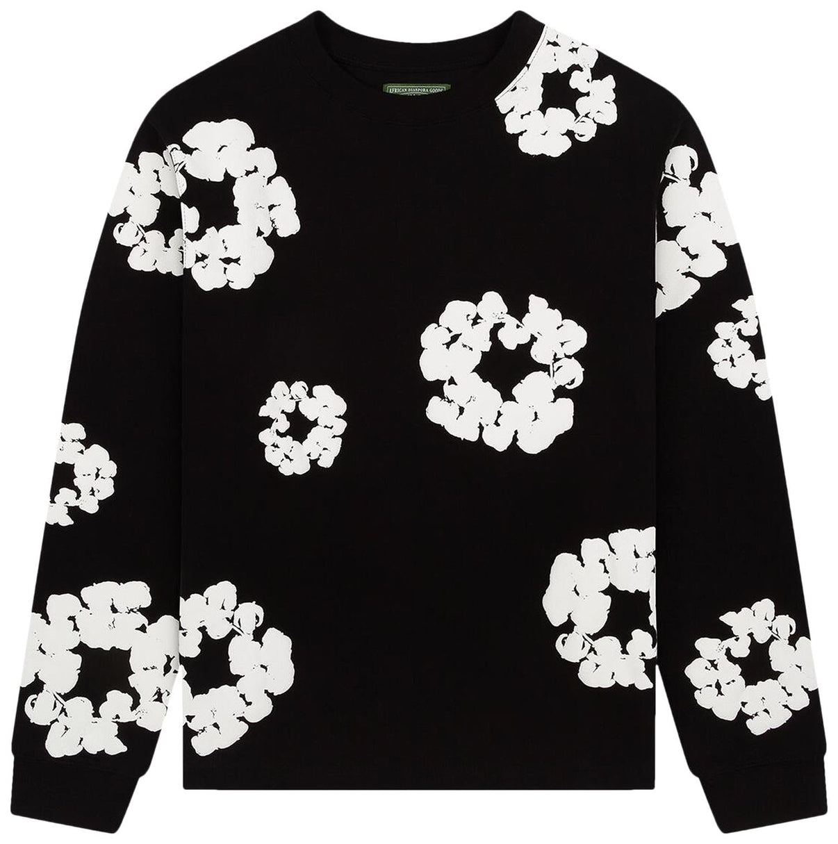 Denim Tears The Cotton Wreath Long Sleeve Tee Black