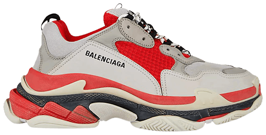 USED Balenciaga Triple S Sneaker Grey Red