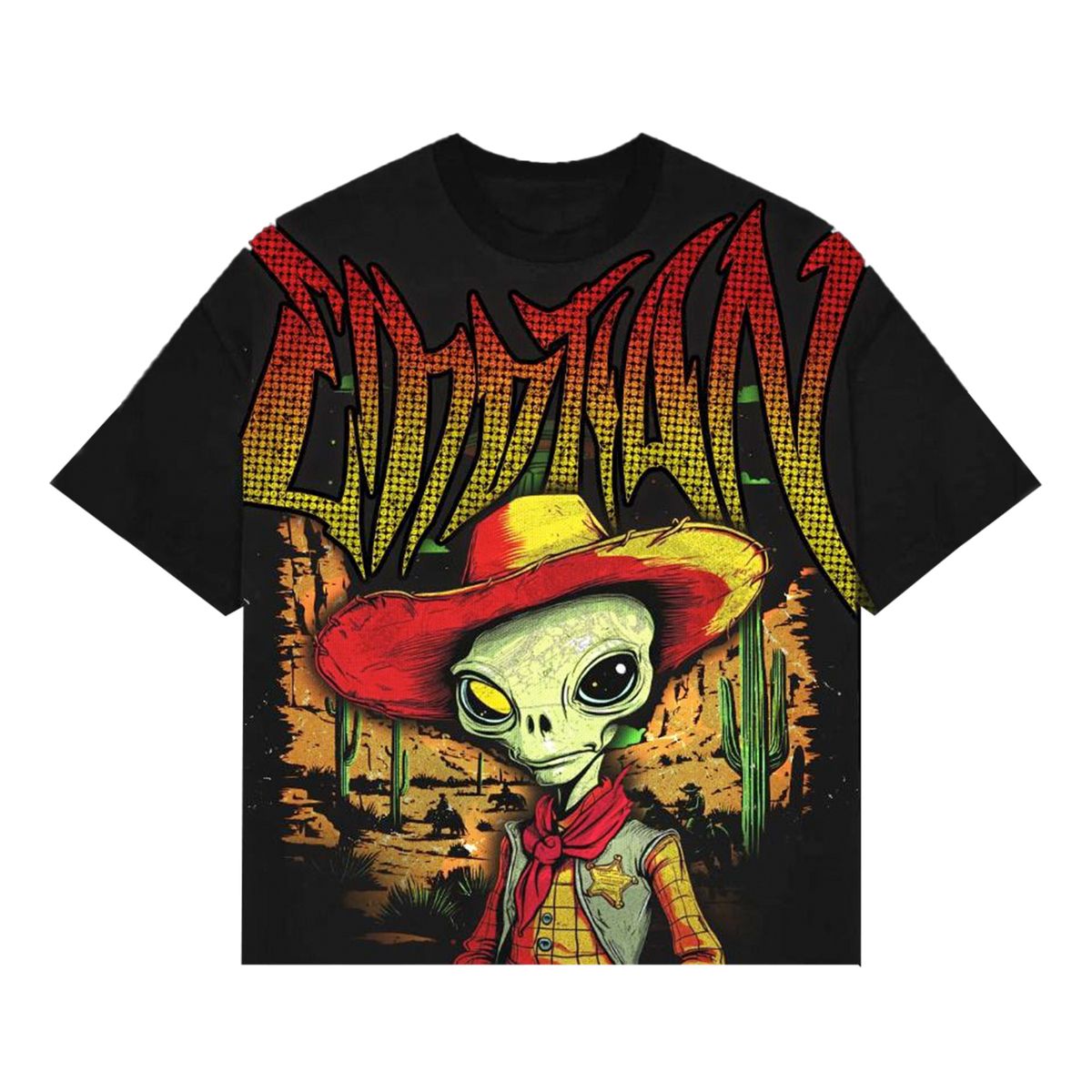 Mixed Emotion Alien Ranger Rhinestone Tee Black