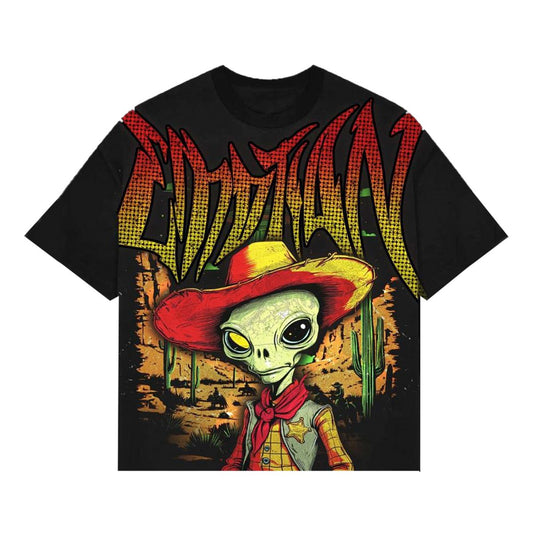 Mixed Emotion Alien Ranger Rhinestone Tee Black