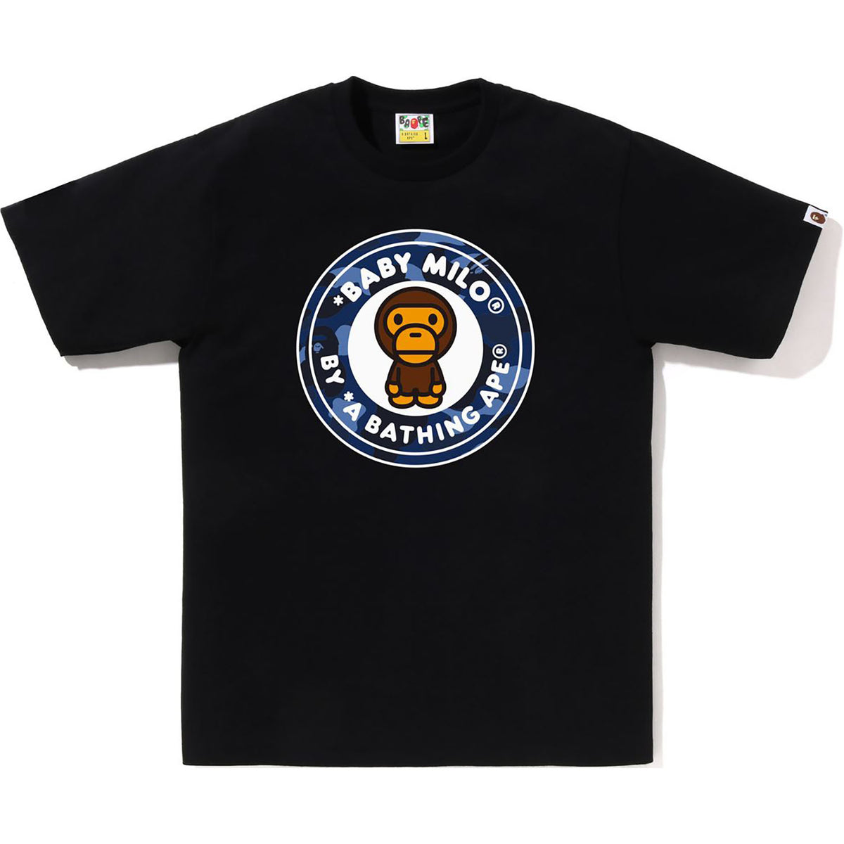 PROMO BAPE Baby Milo Navy Circle Tee Black