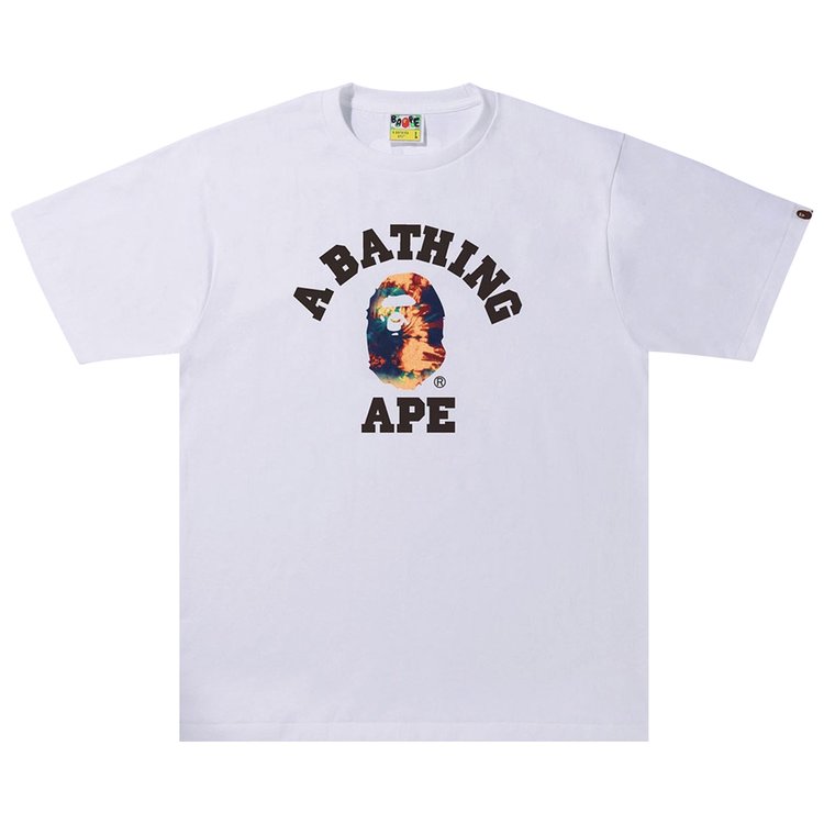 BAPE ABC Dark Tie Dye Tee White