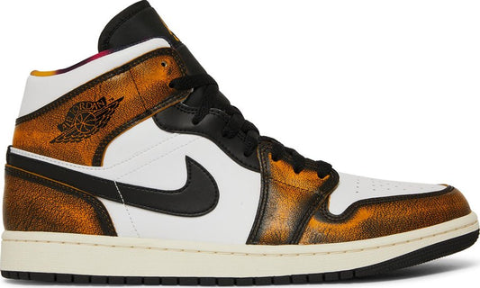 PROMO Jordan 1 Mid SE Orange Wear Away