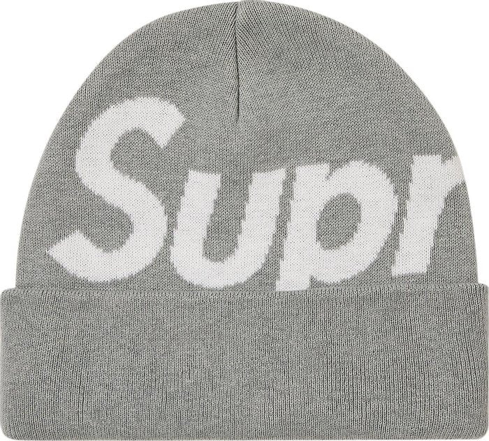 Supreme Big Logo Beanie (FW24) Grey