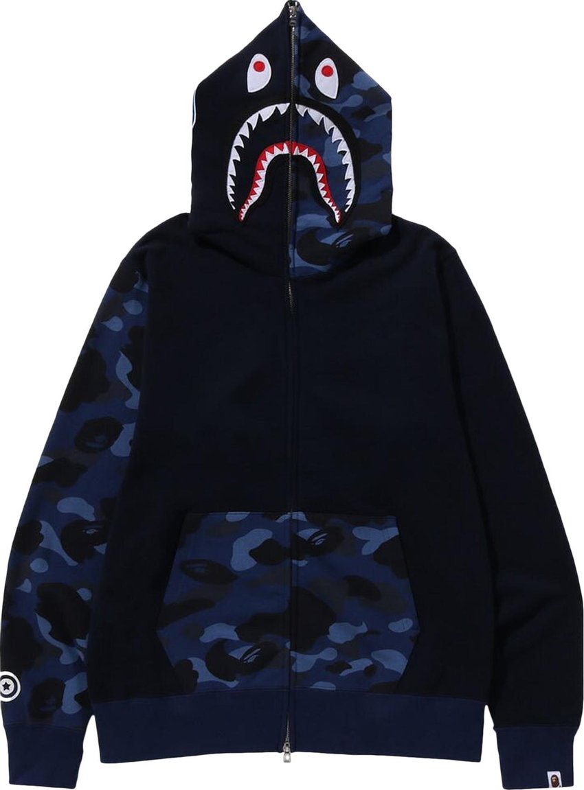 BAPE Color Camo Shark Full Zip Hoodie Navy