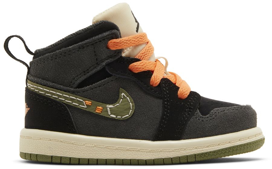 Jordan 1 Mid SE Craft Anthracite Black Bright Mandarin Sky J Light Olive (TD)
