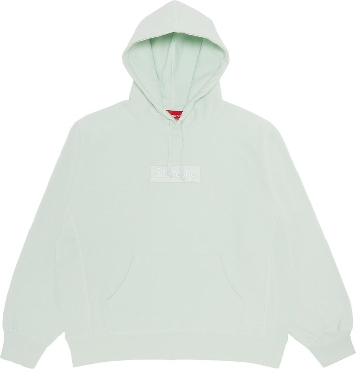 PROMO Supreme Box Logo Hooded Sweatshirt Light Green