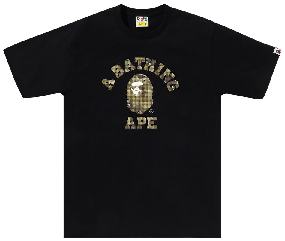 BAPE Black Bitmap College T-shirt
