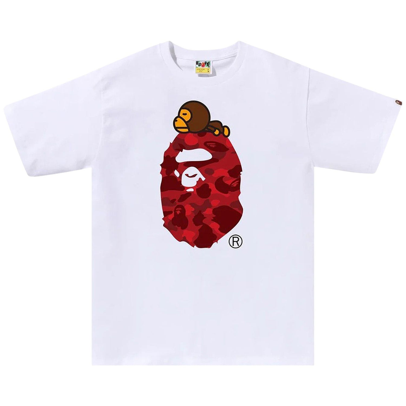 BAPE Color Camo Milo On Big Ape Tee White/Red
