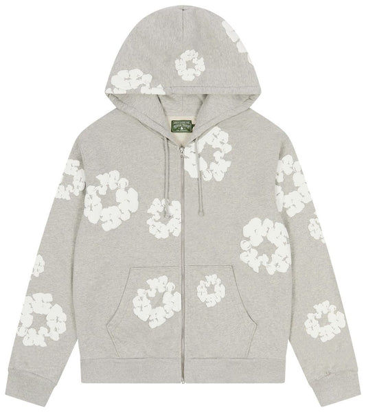 Denim Tears Cotton Wreath Zip Hoodie 'Grey'