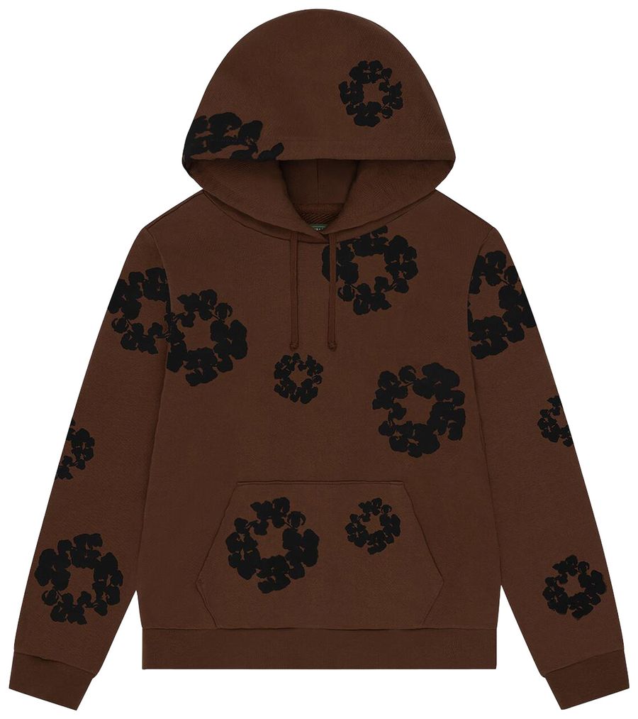 Denim Tears Black Cotton Wreath Hoodie 'Brown'