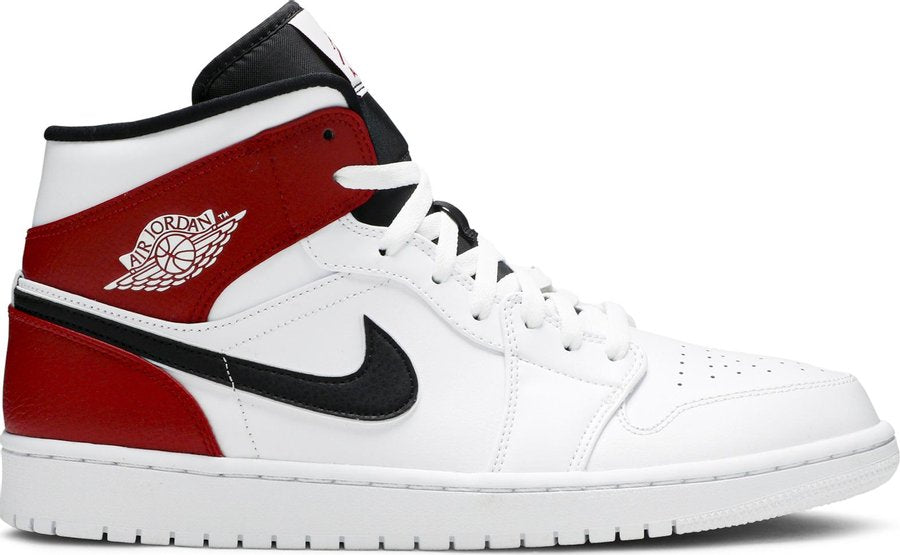 Jordan 1 Mid White Black Gym Red