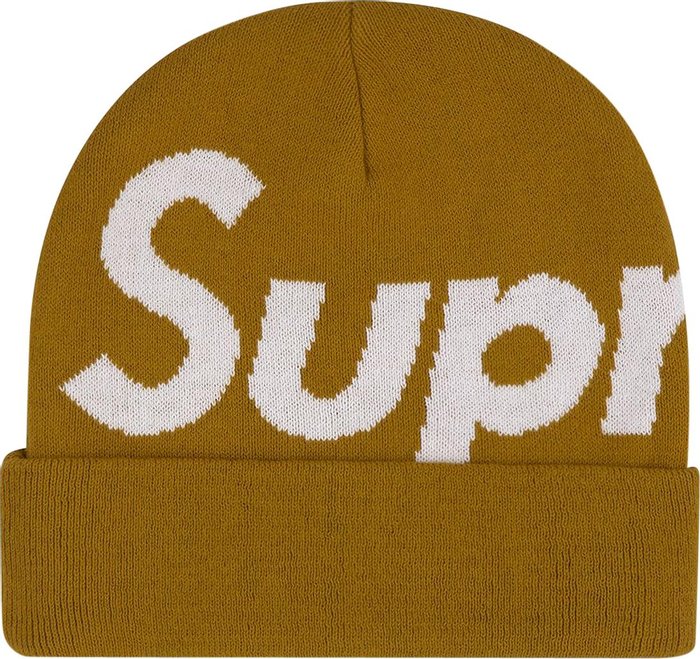 Supreme Big Logo Beanie Beanie (FW23) Gold