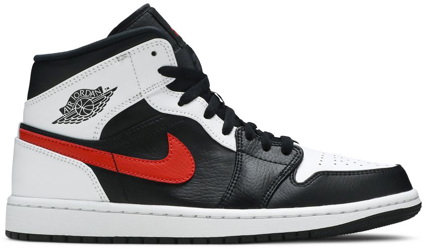 USED Jordan 1 Mid Black Chile Red White