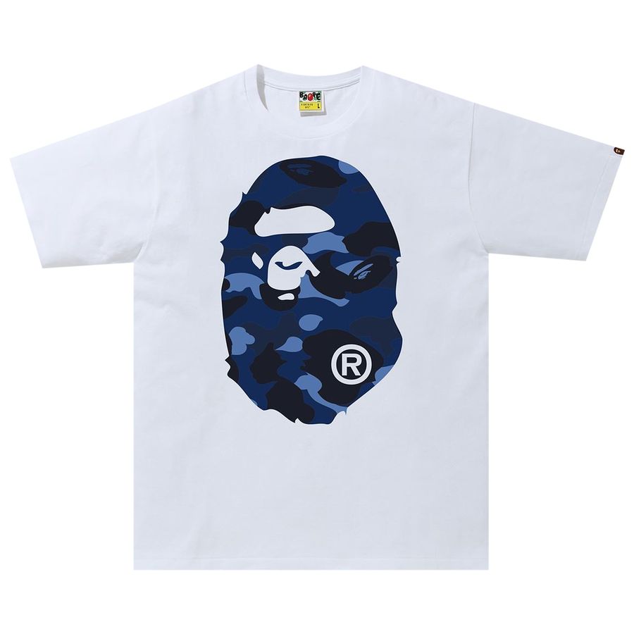 BAPE Color Camo Big Ape Head Tee White Blue