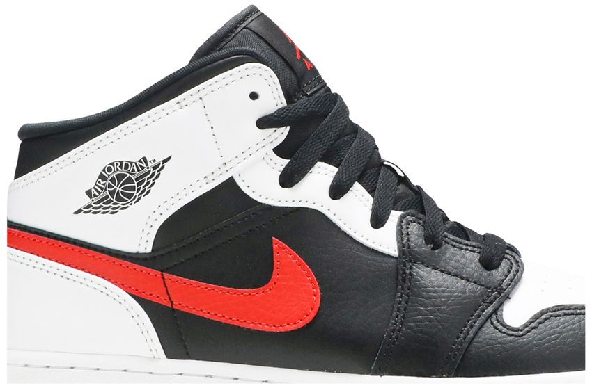 Jordan 1 Mid White Black Chile Red (GS)