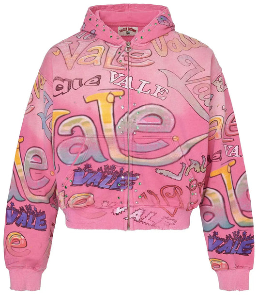 VALE Forever Bubblegum Zip Up Hoodie Pink
