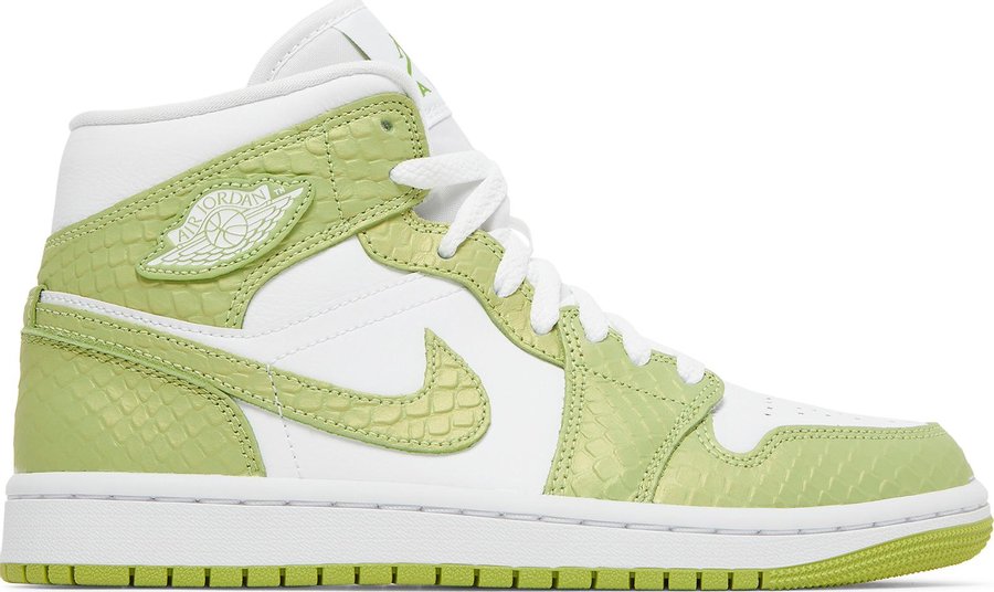 Jordan 1 Mid Green Python (Women's)