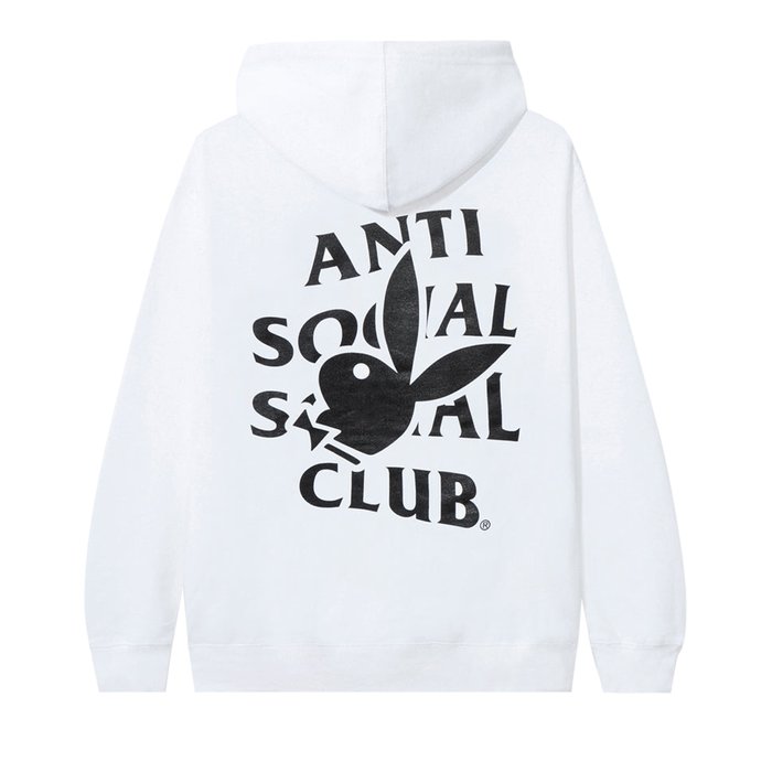 PROMO Anti Social Social Club Playboy Bunny Logo Hoodie White