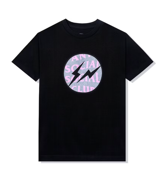 PROMO Anti Social Social Club Big Pink Logo Fragment Tee Black