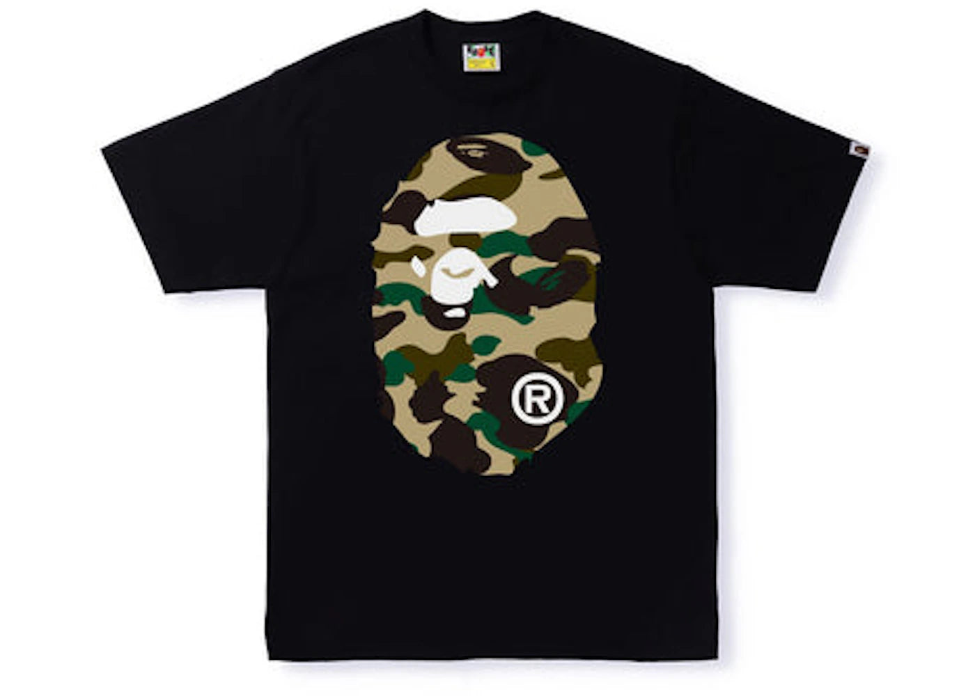 BAPE Big Head Light Green Camo Tee Black