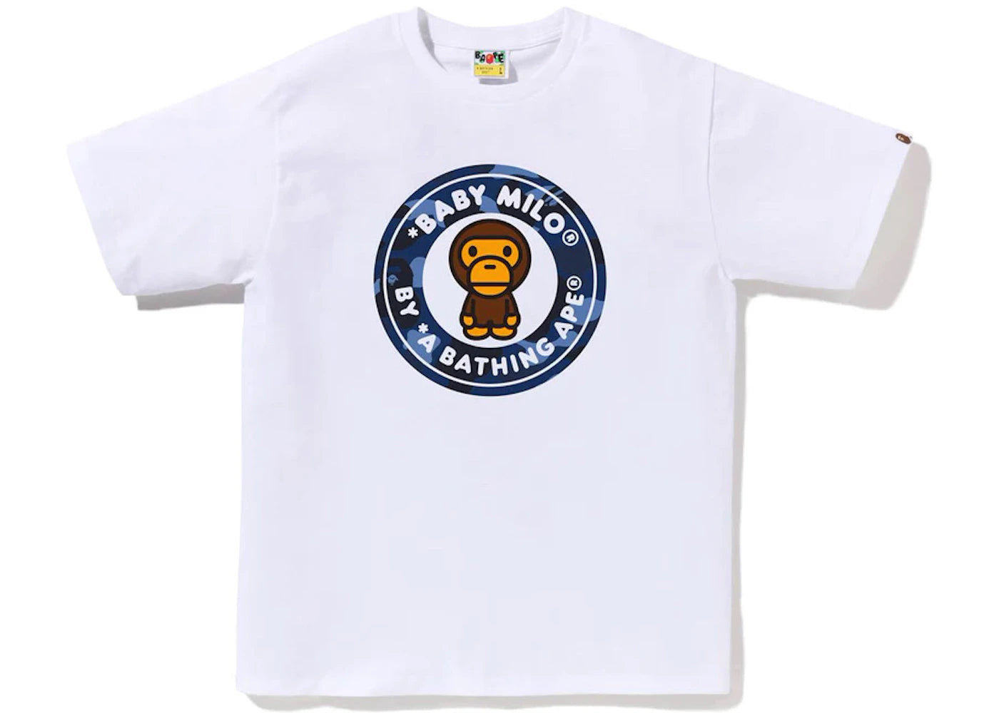 PROMO BAPE Baby Milo Navy Circle Tee White