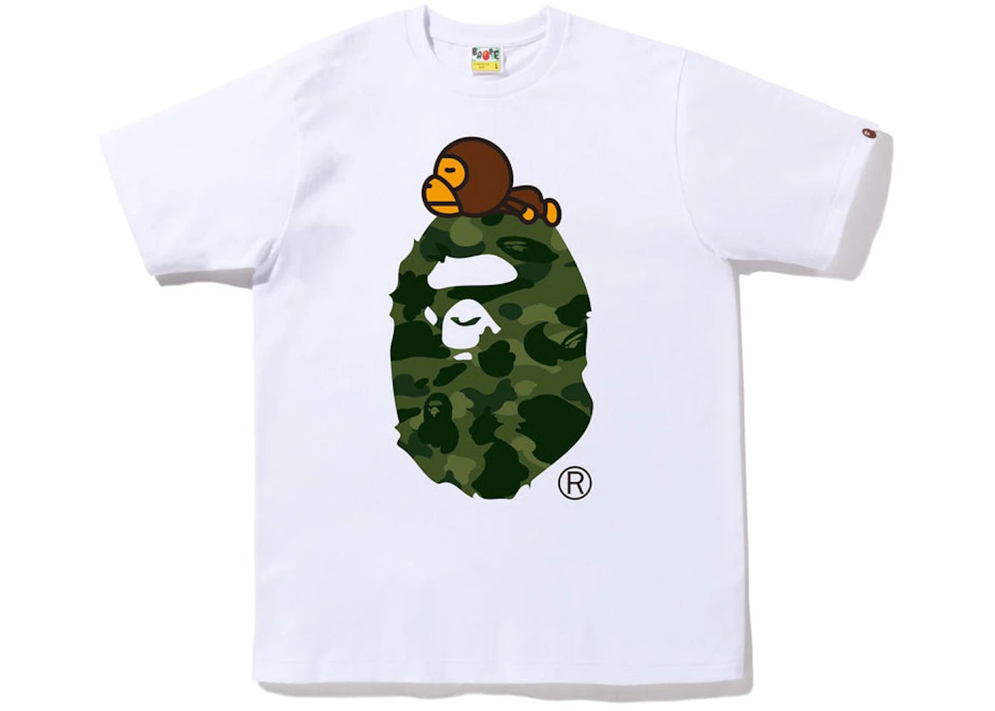 BAPE Color Camo Milo On Big Ape Tee (FW22) White Green