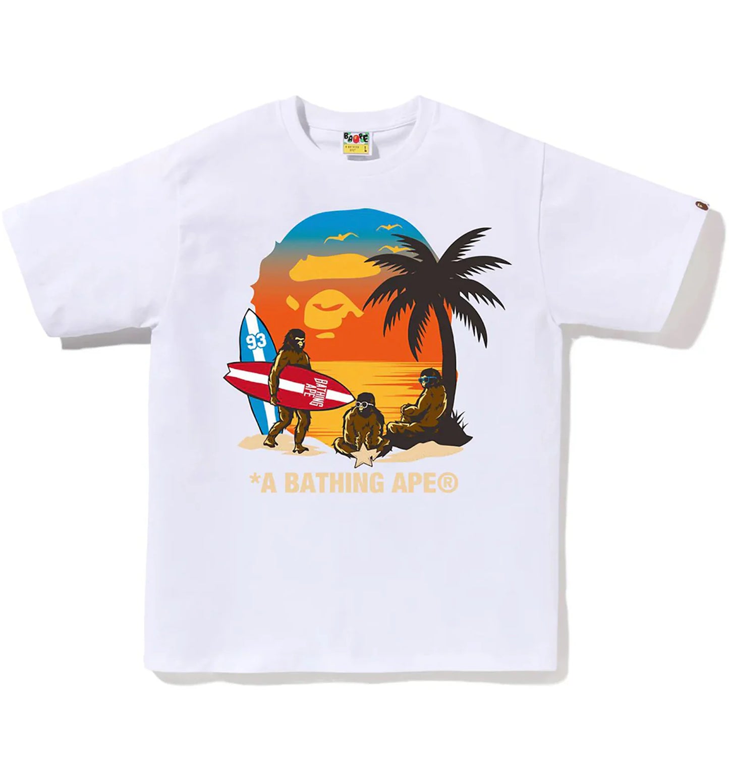 BAPE Sunset Surf Tee White