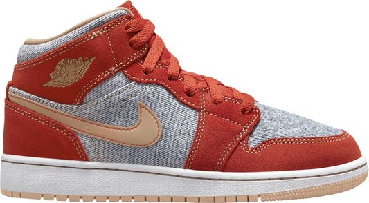 PROMO Jordan 1 Mid Denim Red (GS)