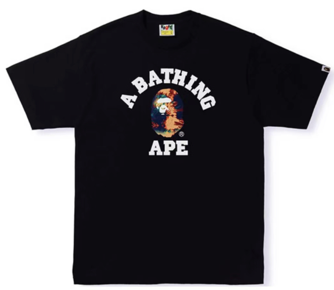 PROMO BAPE Abc Dark Tie Dye Tee Black