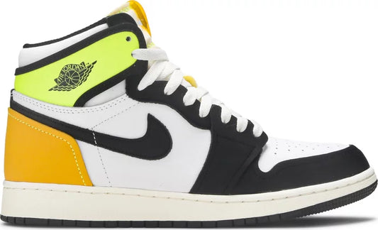 PROMO Jordan 1 Retro High White Black Volt University Gold (GS)