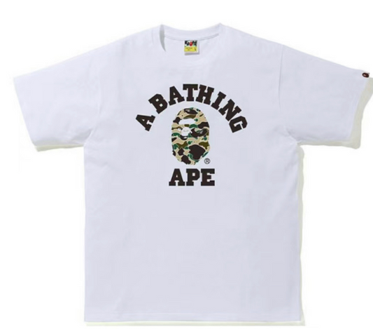 PROMO BAPE Abc College Light Green Camo Tee White