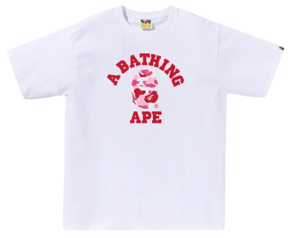 BAPE ABC Camo College Tee (SS25) White/Pink