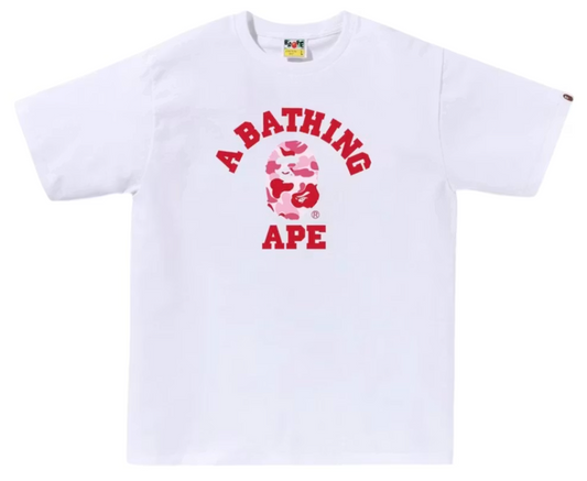 BAPE ABC Camo College Tee (SS25) White/Pink