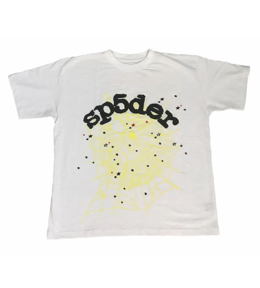 PROMO SP5DER Light Yellow Web Tee White