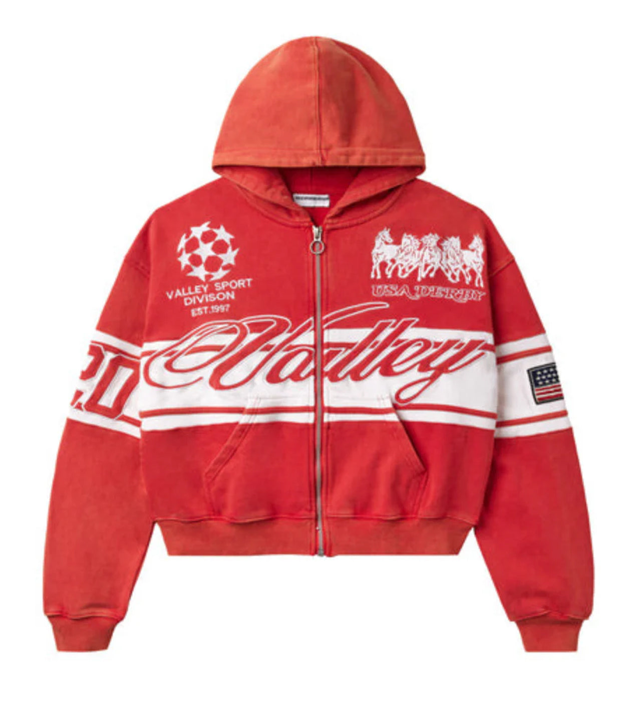 Vale Forever Cursive Zip Up Red