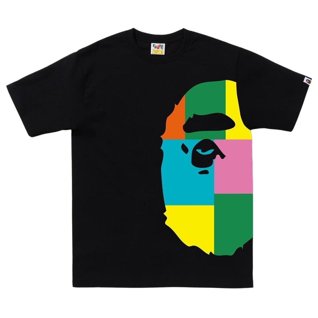 Bathing Ape Color Block Side Big Ape Head Tee Black